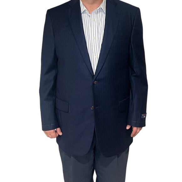 NWT Brooks Brothers Loro Piana Blue Untailored Suit Jacket Wool 44 L MSRP $800 - Picture 1 of 13